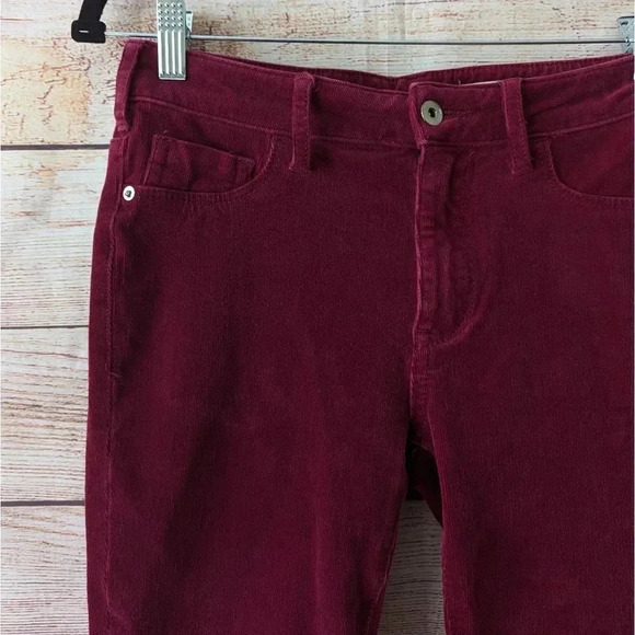 Pilcro & The Letterpress Size 27 High Rise Skinny Ankle Corduroy Pants Maroon - Picture 3 of 11